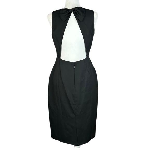 NEW LuLu's Black Open Back Midi Dress Large Bow Evening Formal Party - Picture 5 of 13